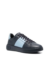 dunkelblaue Leder niedrige Sneakers von Bally