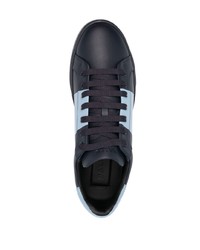 dunkelblaue Leder niedrige Sneakers von Bally