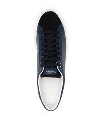 dunkelblaue Leder niedrige Sneakers von Canali