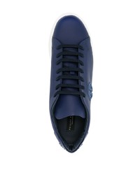 dunkelblaue Leder niedrige Sneakers von Philipp Plein