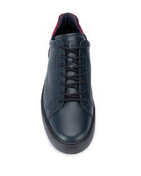 dunkelblaue Leder niedrige Sneakers von Hogan