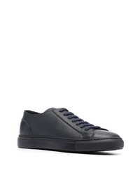 dunkelblaue Leder niedrige Sneakers von Doucal's