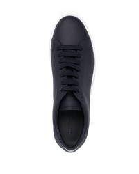 dunkelblaue Leder niedrige Sneakers von Emporio Armani