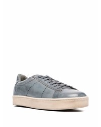 dunkelblaue Leder niedrige Sneakers von Eleventy