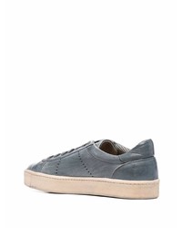 dunkelblaue Leder niedrige Sneakers von Eleventy