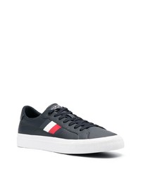 dunkelblaue Leder niedrige Sneakers von Tommy Hilfiger