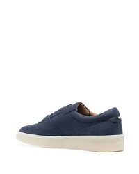 dunkelblaue Leder niedrige Sneakers von BOSS