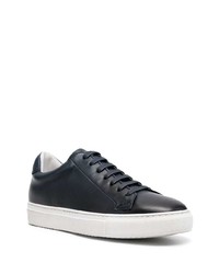 dunkelblaue Leder niedrige Sneakers von Doucal's