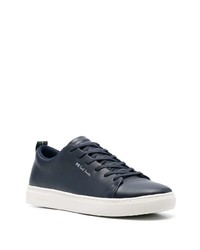 dunkelblaue Leder niedrige Sneakers von PS Paul Smith