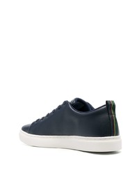 dunkelblaue Leder niedrige Sneakers von PS Paul Smith