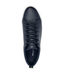 dunkelblaue Leder niedrige Sneakers von PS Paul Smith