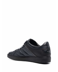 dunkelblaue Leder niedrige Sneakers von Baldinini