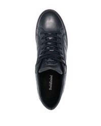 dunkelblaue Leder niedrige Sneakers von Baldinini