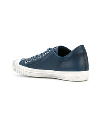 dunkelblaue Leder niedrige Sneakers von Philippe Model