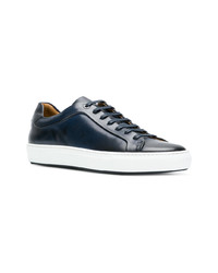 dunkelblaue Leder niedrige Sneakers von BOSS HUGO BOSS