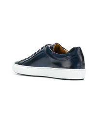 dunkelblaue Leder niedrige Sneakers von BOSS HUGO BOSS