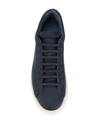 dunkelblaue Leder niedrige Sneakers von Etq.