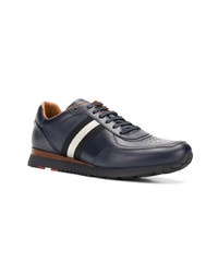 dunkelblaue Leder niedrige Sneakers von Bally