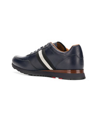 dunkelblaue Leder niedrige Sneakers von Bally