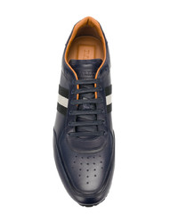 dunkelblaue Leder niedrige Sneakers von Bally