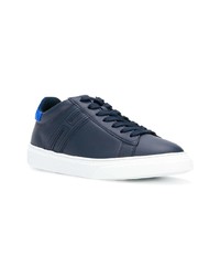 dunkelblaue Leder niedrige Sneakers von Hogan