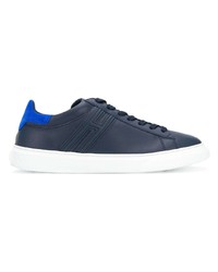 dunkelblaue Leder niedrige Sneakers von Hogan