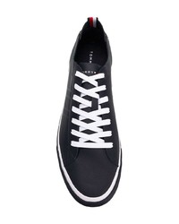 dunkelblaue Leder niedrige Sneakers von Tommy Hilfiger