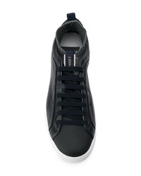 dunkelblaue Leder niedrige Sneakers von Z Zegna