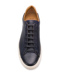 dunkelblaue Leder niedrige Sneakers von BOSS HUGO BOSS