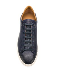 dunkelblaue Leder niedrige Sneakers von BOSS HUGO BOSS