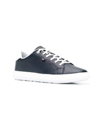 dunkelblaue Leder niedrige Sneakers von Tommy Hilfiger