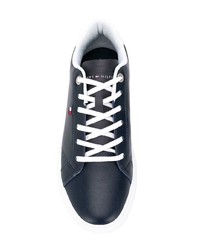 dunkelblaue Leder niedrige Sneakers von Tommy Hilfiger