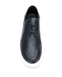 dunkelblaue Leder niedrige Sneakers von Giorgio Armani