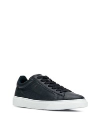 dunkelblaue Leder niedrige Sneakers von Hogan