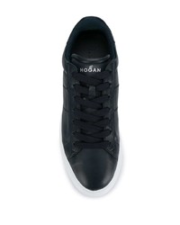 dunkelblaue Leder niedrige Sneakers von Hogan