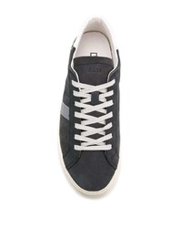 dunkelblaue Leder niedrige Sneakers von D.A.T.E