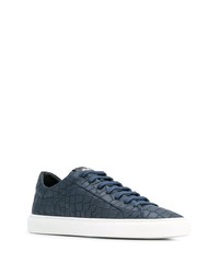 dunkelblaue Leder niedrige Sneakers von Hide&Jack