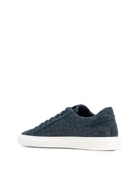 dunkelblaue Leder niedrige Sneakers von Hide&Jack