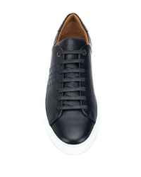 dunkelblaue Leder niedrige Sneakers von BOSS HUGO BOSS