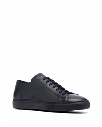 dunkelblaue Leder niedrige Sneakers von Doucal's