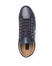 dunkelblaue Leder niedrige Sneakers von Philipp Plein