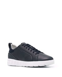 dunkelblaue Leder niedrige Sneakers von Geox