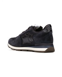 dunkelblaue Leder niedrige Sneakers von atlantic stars