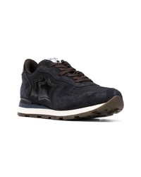 dunkelblaue Leder niedrige Sneakers von atlantic stars