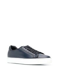 dunkelblaue Leder niedrige Sneakers von Scarosso