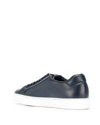 dunkelblaue Leder niedrige Sneakers von Scarosso