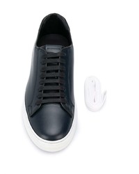 dunkelblaue Leder niedrige Sneakers von Scarosso