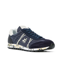 dunkelblaue Leder niedrige Sneakers von Premiata