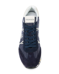 dunkelblaue Leder niedrige Sneakers von Premiata