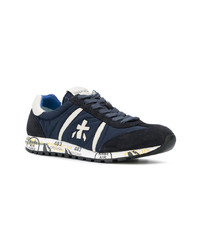 dunkelblaue Leder niedrige Sneakers von Premiata